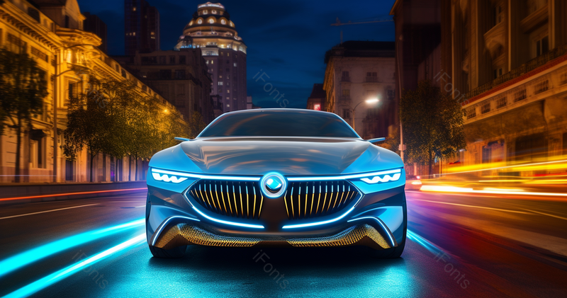 夜深人静深夜时刻豪华汽车小车快速行驶在街道上摄影背景,高清,摄影图,摄影图片,图片大全,摄影图免费下载